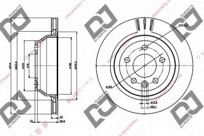 DJ PARTS bd1334 -  Тормозной диск